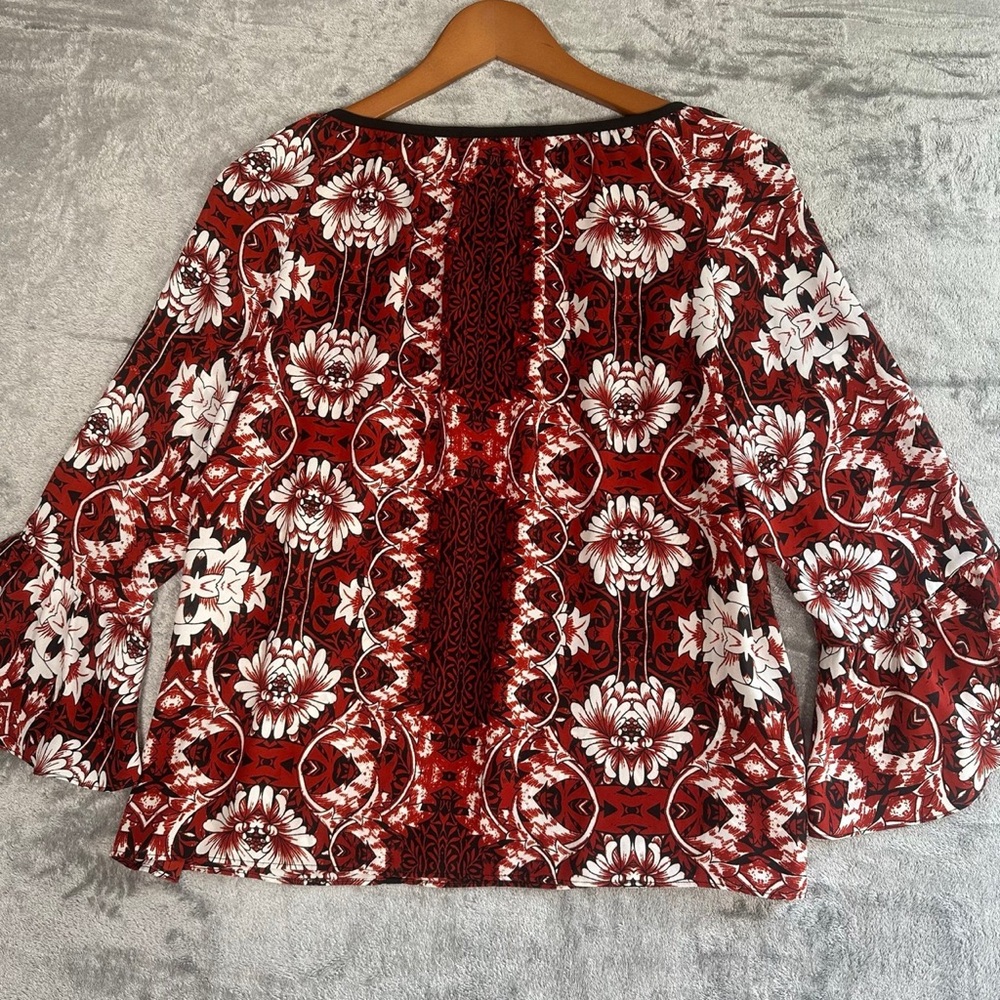 INC‎ International Concepts Blouse Boho Women's XS Floral Print Peasant Top - Picture 6 of 7